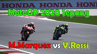 MotoGPâ„¢ 2020 Sepang Clash Valentino Rossi VS Marc Marquez [upl. by Anid235]