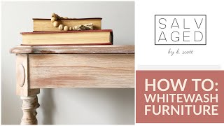 How To Whitewash Furniture with Chalk Paint [upl. by Tterej346]