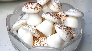 Sweet MUSHROOMS French meringue recipe  Homemade meringue [upl. by Aerona]