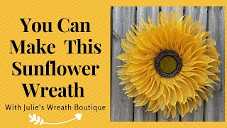 How to Make a Sunflower Wreath  Spring Wreath DIY  Wreaths for Beginners [upl. by Anahsirk]