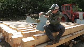 Dovetail Log Cabin  Cutting Dovetail Notches [upl. by Annaiek337]