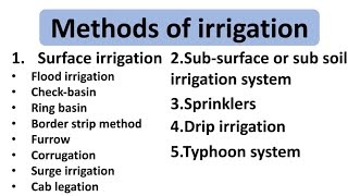 IrrigationMethods of irrigation [upl. by Fayre386]