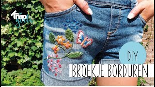 DIY broekje borduren  KNIPgirl Renee [upl. by Shere851]