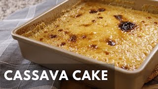 Creamy Cassava Cake  Simple Home Recipe [upl. by Aicenek]