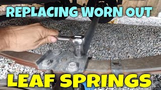 Replacing Trailer Leaf Springs Plus Simple trick [upl. by Eitra]