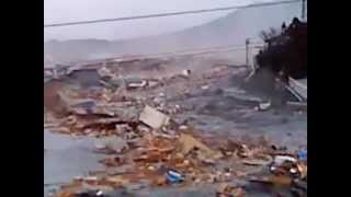 2011 Japan Tsunami ascending the river in Kesennuma extended [upl. by Figge]