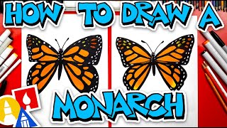 How To Draw A Monarch Butterfly [upl. by Bikales525]