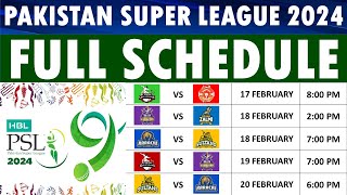 PSL 2024 Schedule announced PSL 9 Schedule Dates venues amp timings [upl. by Ereveniug151]