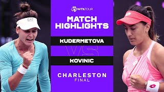 Veronika Kudermetova vs Danka Kovinic  2021 Charleston Final  WTA Match Highlights [upl. by Shank308]