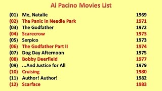 Al Pacino Movies List [upl. by Lleunamme]