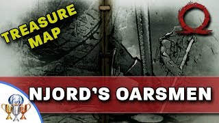 God of War Treasure Map  Njords Oarsmen  Map and Dig Spot Locations Bonus Platinum Trophy Pop [upl. by Roderigo]