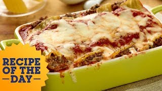 Recipe of the Day Giadas Beef and Cheese Manicotti  Everyday Italian  Food Network [upl. by Ragucci916]