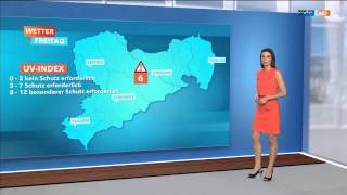 Stephanie Meißner  Wetter MDR SachsenSAH  06082015 [upl. by Ocinom]