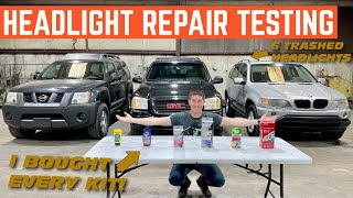 I Bought EVERY Headlight Restoration Kit At OReillys And Tested Them [upl. by Enelyar]