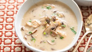 Creamy Chicken Mushroom Soup  Soul Comforting Goodness [upl. by Ahsemed]