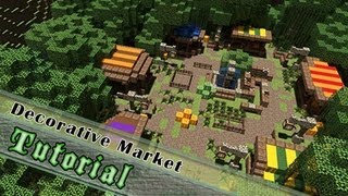 Minecraft Tutorial How To Build An Attractive Medieval Market  Jeracraft [upl. by Einner]