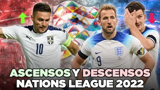 ASCENSOS y DESCENSOS en la UEFA NATIONS LEAGUE 2022 🔃​ [upl. by Arikahc961]