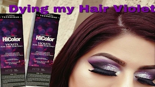 DIY Hair Coloring at home using the new Loreal HiColor Violets [upl. by Eednar]