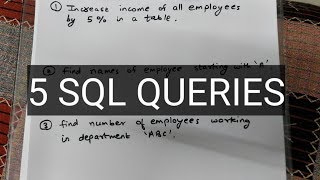 SOLVE 5 SQL QUERIES IN 5 MINUTES PART 1  MASTER IN SQL  SQL INTERVIEW QUESTIONS [upl. by Ronym861]