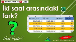 Excel İki Saat Arasındaki Fark [upl. by Eenhat]