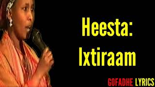 HEESTII IXTIRAAM LYRICS XABIIBA XASAN TOOXOW [upl. by Worthy]