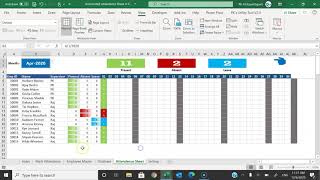 Automated Attendance Sheet in Excel [upl. by Maffei]