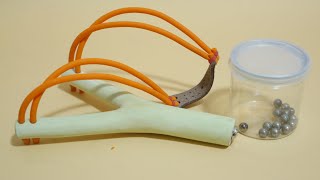 How to Make an Easy Survival Slingshot at Home DIY [upl. by Eveineg916]