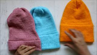 Super Easy Folded Brim Beanie using the Addi machine [upl. by Cranston]