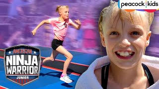 Payton Delu Tries CRAZY NEW NINJA WARRIOR COURSE Ninja Kidz TV [upl. by Ttocserp]