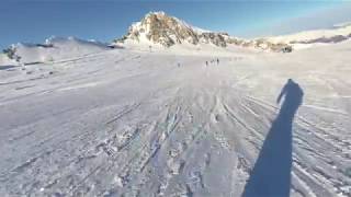 Skiing Kaprun Kitzsteinhorn the longest ski run 56km Jan 2018 1 [upl. by Eidod590]