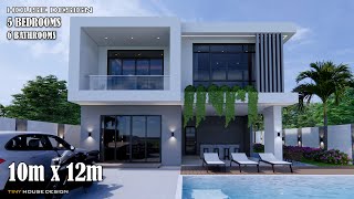 Modern House Design  Simple House  10m x 12m  5 Bedrooms [upl. by Edmunda]