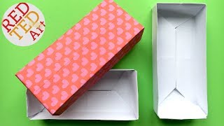 Easy Rectangular Origami Box  Paper Crafts  Crafts Basics [upl. by Eddra]