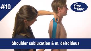 How to Tape Shoulder Stability Shoulder Subluxation Using CureTape Kinesiology Tape [upl. by Tnafni]