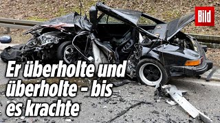 Tödlicher FrontalCrash PorscheFahrer stirbt nach Überholmanöver [upl. by Alyakam]