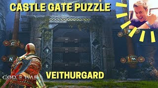 God of War Castle Gate Rune Puzzle Veithurgard Midgard [upl. by Nivlem356]