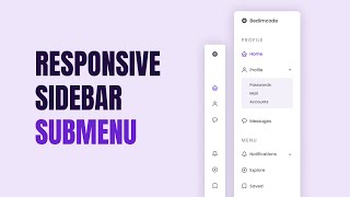 Responsive Sidebar Menu With SubMenu Using HTML CSS And JavaScript [upl. by Apfelstadt]