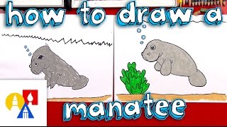 How To Draw A Cartoon Manatee [upl. by Dunkin]