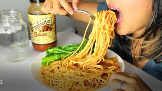 ASMR Spaghetti Arrabiata SLURPING EATING SOUNDS Trader Joes [upl. by Leicam]