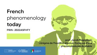 prof Jacob Rogozinski L’énigme de l’hostilité absolue  French Phenomenology Today [upl. by Erasaec717]