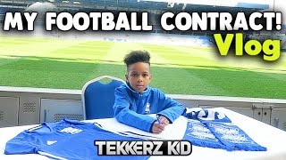 SIGNING MY FIRST FOOTBALL CONTRACT  Typical Saturday Vlog  Tekkerz Kid [upl. by Lam823]