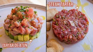 Steak tartar y Tartar de atún clásicos de restaurante [upl. by Nettirb]