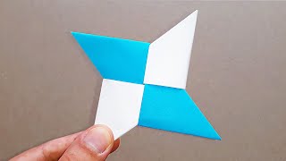 KAĞITTAN YILDIZ YAPIMI  ORİGAMİ   How To Make a Paper Ninja Star [upl. by Sivram]