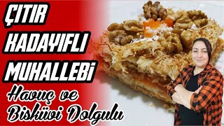 HAVUÇLU ÇITIR KADAYIFLI MUHALLEBİ TARİFİ  ANNEM YOUTUBER OLDU [upl. by Anehs]