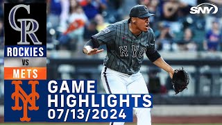 Mets vs Rockies 7132024  NY Mets Highlights  SNY [upl. by Finer791]