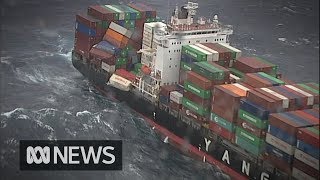 83 shipping containers fall from cargo ship off Australias east coast  ABC News [upl. by Rheta538]