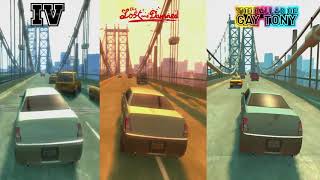 Graphics Comparison  GTA 4 vs GTA TLaD amp GTA TBoGT [upl. by Nollek]