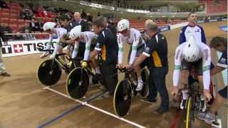 Mens Team Pursuit Gold Final  Great Britain v Australia  2013 UCI World Track Championships [upl. by Goldshell]