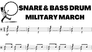 Snare amp Bass Drum MILITARY MARCH in 24  Sight Reading Exercise [upl. by Submuloc]