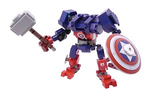 Upgrading LEGO Captain America Mech Set  Detailed Build [upl. by Bettine168]