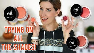 ELF PUTTY BLUSH REVIEW amp SWATCHES TRYING ON ALL 8 SHADES [upl. by Otirecul]